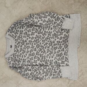 Aerie Oversized Desert Crewneck sweatshirt Gray leopard